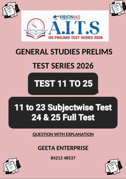 VISION IAS GS Prelims 2026 English Test Series 11 To 25, Test Subject-Wise+2 Full Test With Explanations Answers, English Medium 2026