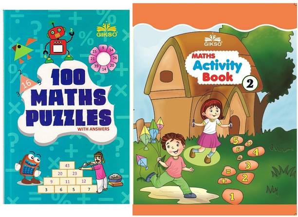 GIKSO Combo Of 100 Maths Puzzles Book And Maths Activity Book 2 (Set Of 2 Books)