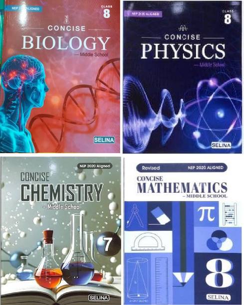 Selina Concise Biology, Physics, Chemistry, Mathematics Middle School For Class- 8 As Per Latest NEP Aligned For 2025-2026 Exmaination [ SET OF 4 ]