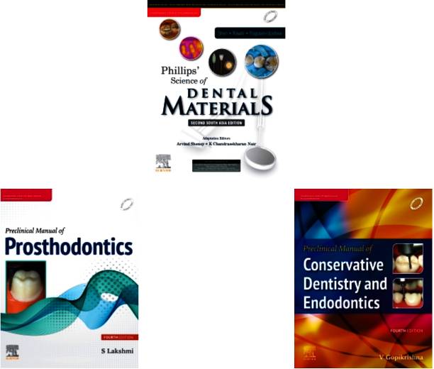 BDS 2nd Year Books:. Phillips' Science Of Dental Materials: 2nd South Asia Edition + Preclinical Manual Of Prosthodontics, 4e + Preclinical Manual Of Conservative Dentistry And Endodontics, 4e (Set Of 3 Books)