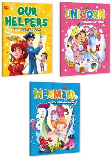 My First Our Helpers, Unicorn And Mermaid Colouring Book For Kids