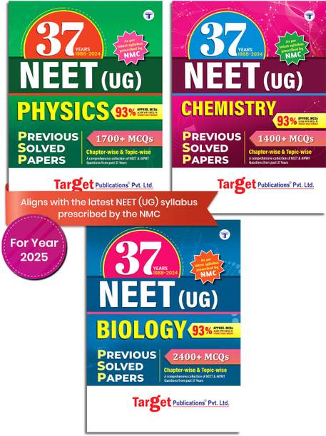 37 Years NEET Books 2025 PCB (Physics, Chemistry, Biology) Chapterwise Previous Year Solved Questions (PSP) | 1988 To 2024 | As Per Latest Syllabus Prescribed By NMC | Pack Of 3