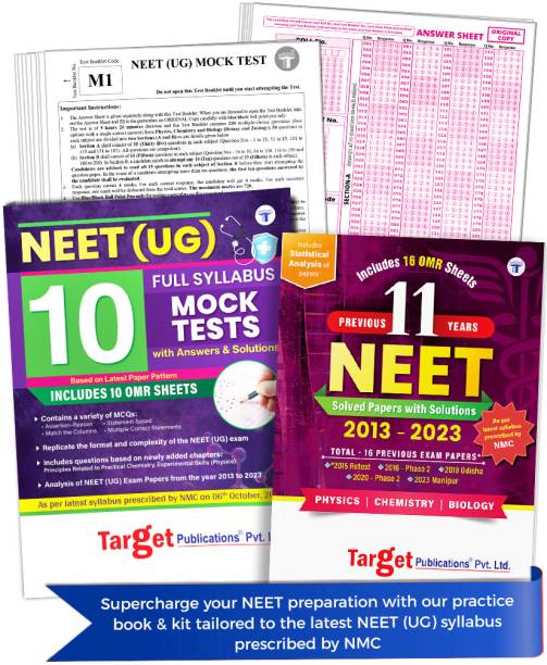 Neet Previous Years Solved Questions And 10 Mock Test Paper 2024 | Based On Lates Syllabus Prescribed By NMC | Include OMR Sheet For Practice | Pack Of 2 Books
