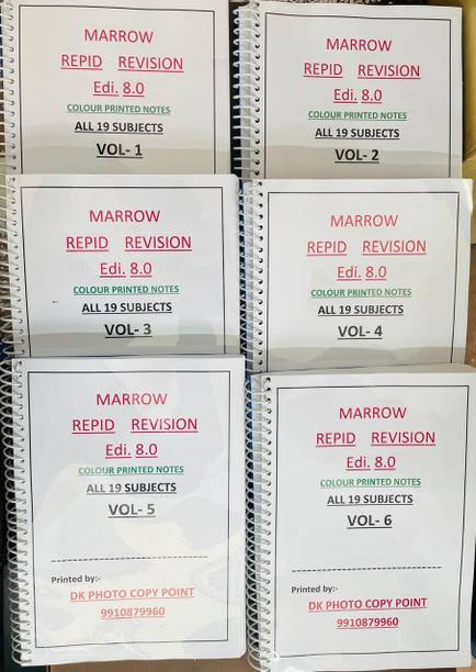 Marrow Edition-8 Rapid Revision Notes All-19 Sub. With Integrated Medicine Hd Printed Notes