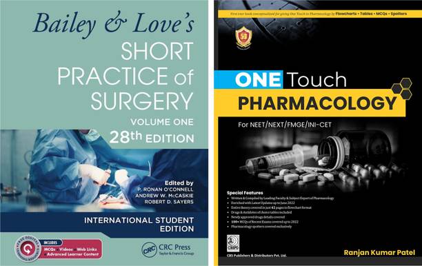 Bailey & Love's Short Practice Of Surgery 28th Edition International Student's Edition (Set Volume 1 & 2) & ONE TOUCH Pharmacology For NEET/NEXT/FMGE/INI-CET (PB- 2022)