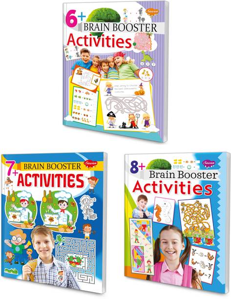 Brain Booster Activities Book For Kids Ages (6, 7, 8+) : Activities Books For Kids, Brain Boosting Book For Kids, Learn And Find Activity Books | Set Of 3 Activitiy Books
