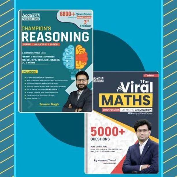 Champion's Reasoning & Viral Maths Combo For IBPS / SBI / RRB / RBI Bank Clerk / PO Prelim & Main Exams (English Printed Edition) By Adda247