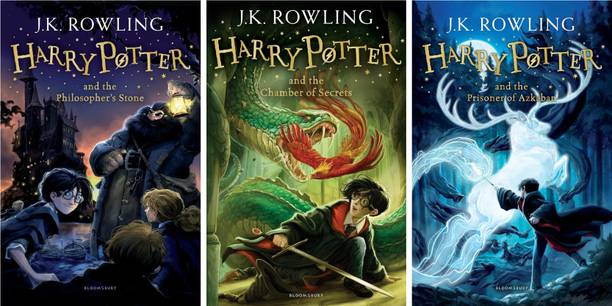 Harry Potter 3 Book Set : Harry Potter And The Philosopher's Stone + Harry Potter And The Chamber Of Secrets + Harry Potter And The Prisoner Of Azkaban