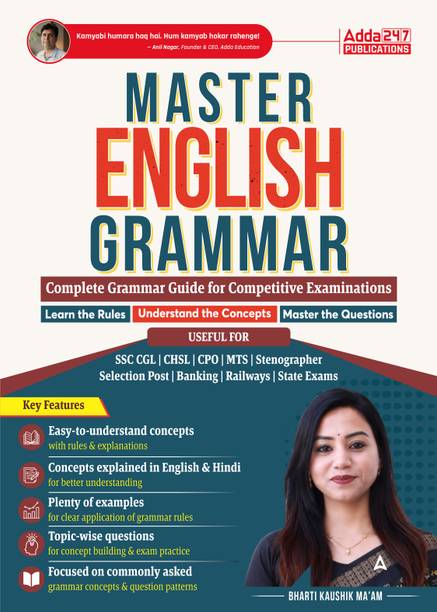 Master English Grammar Book By Bharti Kaushik Ma'am For SSC CGL, CHSL,CPO ,MTS,Steno, Selection Post, Banking, Railways & All Govt Exams (Bilingual Edition)