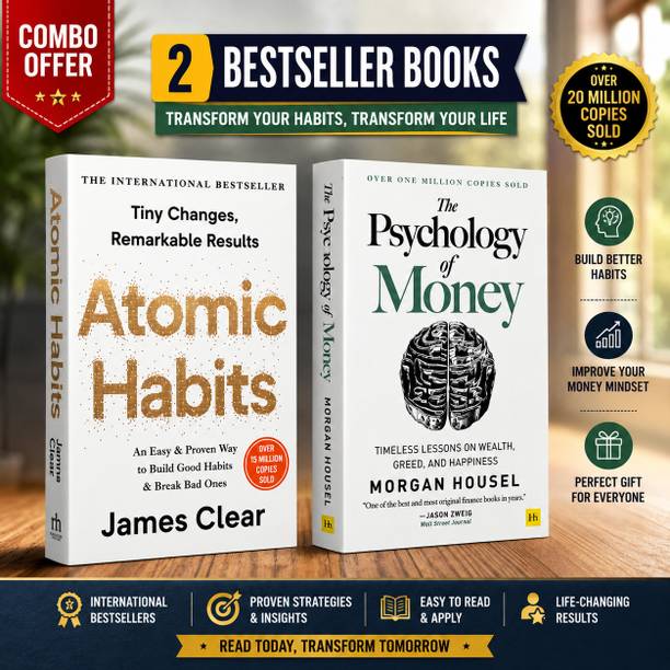 Atomic Habits + The Psychology Of Money Combo Pack Of 2 | James Clear & Morgan Housel | Bestseller Self Help, Personal Finance & Habit Building Books | English Paperback