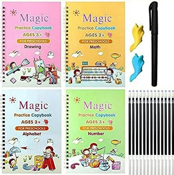 Shopfinitive Sank Practice Copybook (4 BOOKS + 5 REFILL) Magic Book