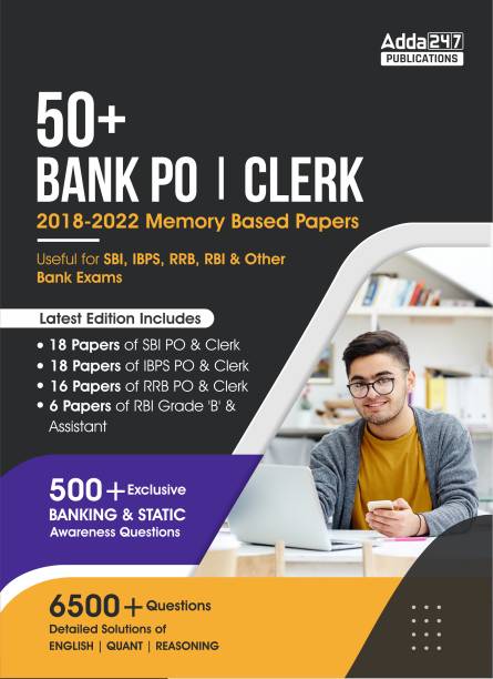 50+ Bank PO & Clerk 3.0 | 2018-2022 Previous Years' Memory Based Papers Book (English Printed Edition) By Adda247