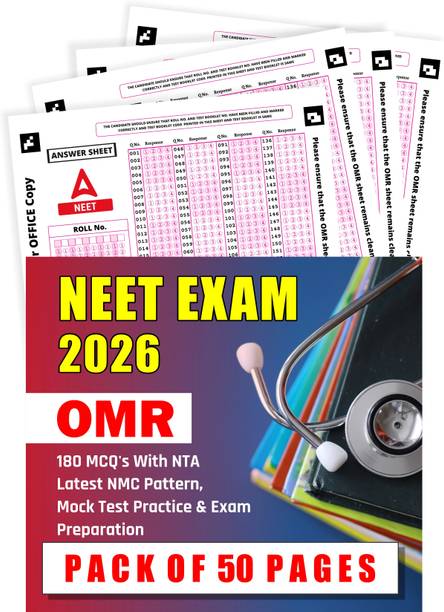 OMR Sheets For Practise NEET Exam 2026, 180 MCQ's With NTA Latest NMC Pattern, Mock Test Practice & Exam Preparation - Pack Of 50