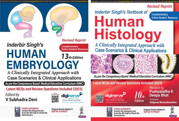 Inderbir Singh’s Human Embryology + 
Inderbir Singh’s Textbook Of Human Histology [set Of 2 Books]