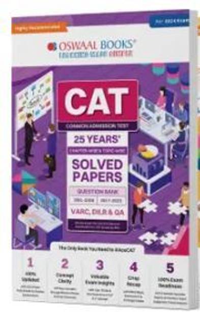 Oswaal CAT 25 YEARS Chapter-Wise & Topic-Wise Solved Papers (VARC, DILR & QA) (1991-2008 & 2017-2023) For 2024 Exam (English, Paperback, Oswaal Editorial Board)