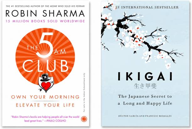 Combo Of 2 Bestselling Books: Ikigai+ The 5 AM Club Paperback
