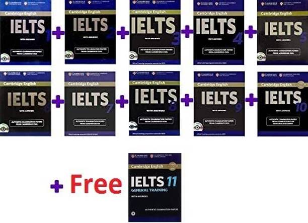 Combo Of IELTS(IELTS 1, IELTS 2,IELTS 3,IELTS 4, IELTS 5, IELTS 6, IELTS 7, IELTS 8, IELTS 9, IELTS 10) + Free Cambridge English: IELTS 11 General Training With Answers