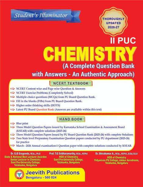 Jeevith 2nd PUC - Chemistry - Student's Illuminator|A Complete Question Bank With Answers- An Authentic Approach|For 2026-27|