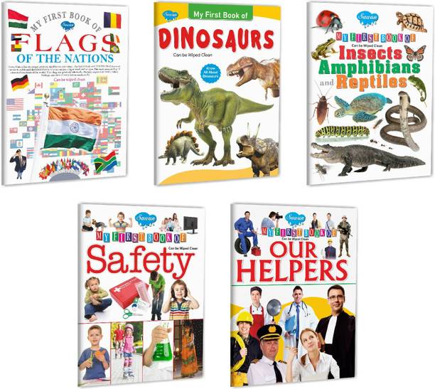 Picture Book Collections For Early Learning (Set Of 5) - My First Book Of Our Helpers, My First Book Of Safety, My First Book Of Flags Of The Nations, My First Book Of Dinosaurs And My First Book Of Amphibians And Reptiles