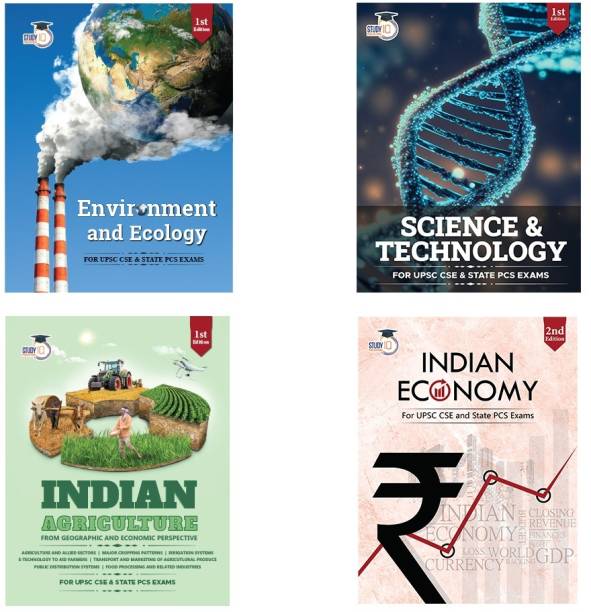 Indian Economy + Environment + Science & Technology + Indian Agriculture Book For UPSC Set Of 4 Books (Latest Edition) 2023 | UPSC | Civil Services Exam | State Administrative Exams Perfect Paperback