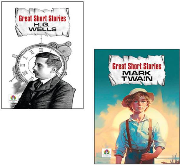 H.G. Wells + Mark Twain Great Short Stories | Best Life | Feel Good | Learning | Growth | Short Stories (Set Of 2 Books)