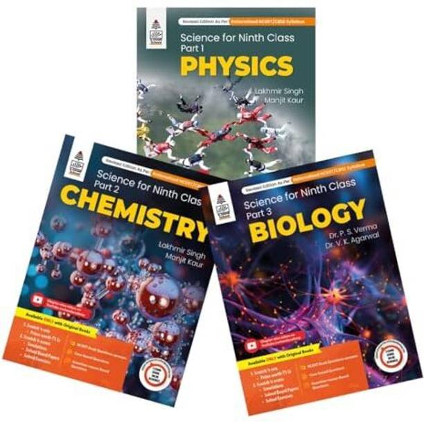 Combo Pack: Lakhmir Singh Class 9 Science (Physics, Chemistry, Biology) - 2025-26 Examination