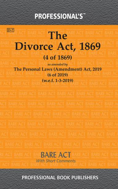 Divorce Act 1869 As Amended By Personal Laws (Amendment) Act 2019