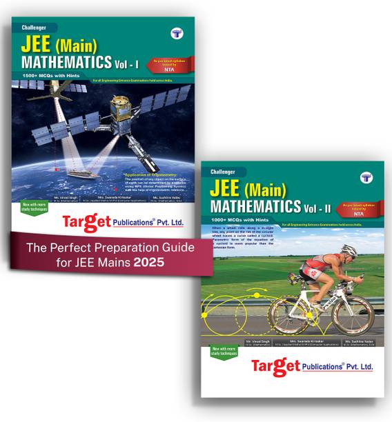 JEE Mains Challenger Mathematics Vol 1 & 2 | Maths Chapterwise MCQs, Previous Year Question Paper 2025 | As Per Latest Syllabus Prescribed By NMC For Engineering | Set 2 Books