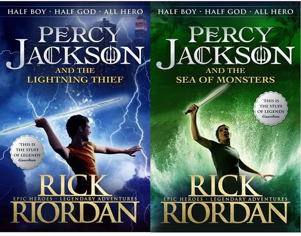 Percy Jackson And The Lighting Thief + Percy Jackson And The Sea Of Monsters (Book 1 & 2) English Book Combo Paperback Author By Rick Riordan