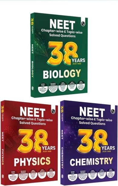 PW 38 Years NEET Previous Year Solved Question Papers Physics, Chemistry And Biology PYQ Combo Set Of 3 Books (2025 - 1988) Chapterwise Topicwise Solutions For NEET Exam 2026