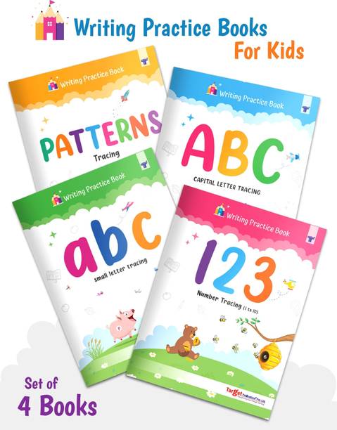 Writing Practice Books For Kids | ABC Capital Letters, Small Letters, Numbers (1 To 10), Line Tracing Pattern | Pack Of 4 Books