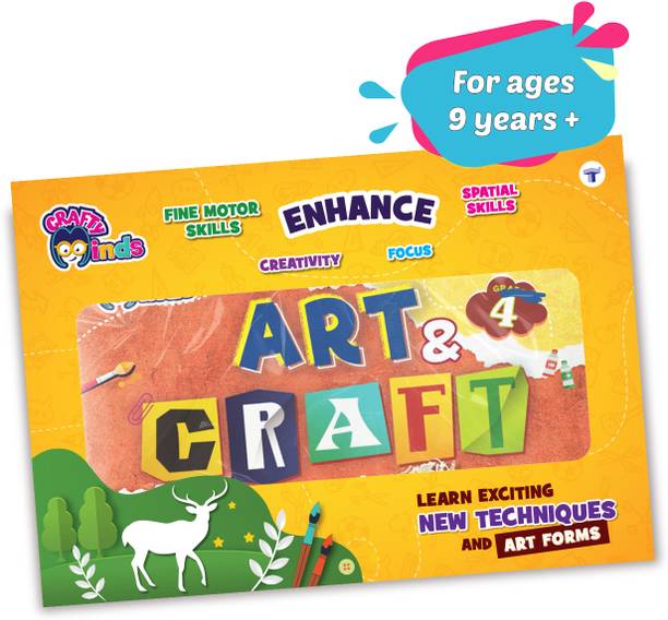 Crafty Minds Art & Craft Book 4 | 25+ Fun Activities For Kids To Boost Creativity & Fine Motor Skills | Easy Instructions With Step-By-Step Video Tutorials