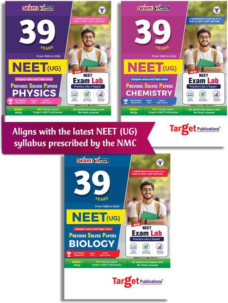 38 Years NEET 2026 PCB (Physics, Chemistry, Biology) Chapterwise Previous Year Solved Question Paper| Topicwise MCQs With Solutions | 1988 To 2025 | As Per Latest Syllabus Prescribed By NMC | Set Of 3