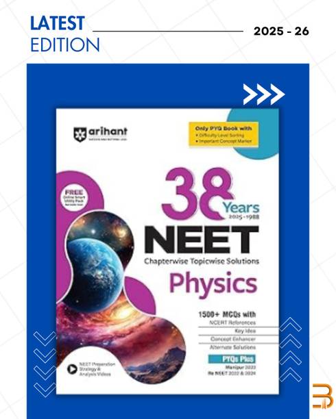 38 Years NEET Physics Chapterwise Topicwise Solved Papers (2025–1988) | 1500+ MCQs With NCERT References, Concept Enhancer, Difficulty Level Sorting | Includes Manipur 2023 And Re-NEET 2022 And 2024