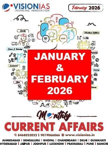 Vision IAS Monthly Current Affairs Magazine Janauary & February 2026 For UPSC Civil Services Exam Latest | English Medium | Photocopy Print Black & White