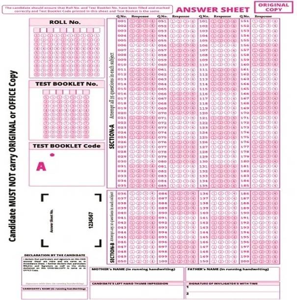 OMR Practice Sheets For Competitive Exams – 200 MCQ’s A4 Size, 50 LOSSE Sheet/50 PAGES (For NEET JEE UPSC MPSC GATE JNV PSC RPSC TNPSC Etc (Paperback, OMR SHEET FOR NEET)