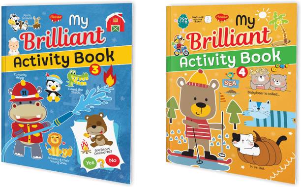 Set Of 2 My Brilliant Activity Book - 3 & 4 | A Excellent Teasers And Games Book For Clever Kids