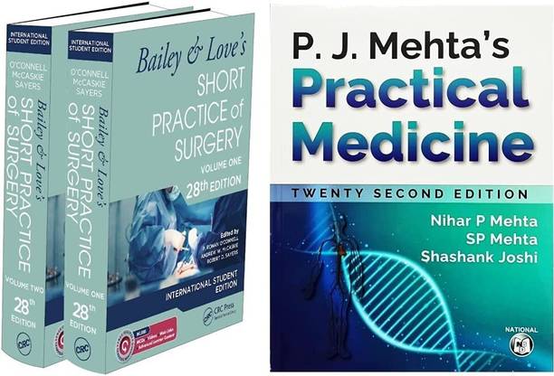 Bailey & Love's Short Practice Of Surgery 28th Edition International Student's Edition (Set Volume 1 & 2) & P. J. Mehta's Practical Medicne - 22nd Ed./2023 [ENGLISH LANGUAGE]