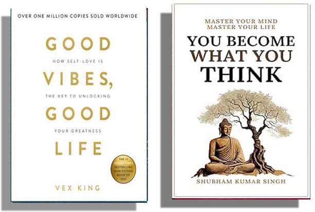 Arushibooks Combo: Best Of 2 Motivation Books Set Good Vibes Good Life & You Become What You Think ( English )