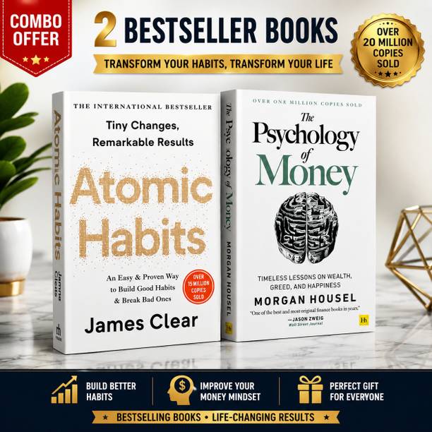 Atomic Habits + The Psychology Of Money Combo Pack Of 2 | James Clear & Morgan Housel | Bestselling Self Help Books, Personal Finance & Habit Building Books | English Paperback