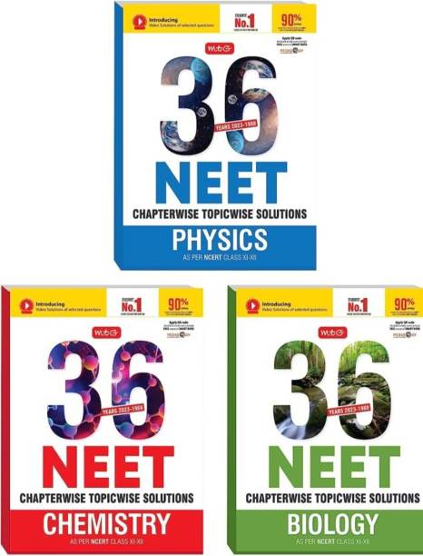 MTG 36 Years NEET Previous Year Solved Question Papers With NEET PYQ Chapterwise Topicwise Solutions - Physics, Chemistry & Biology For NEET Exam 2024 | Get Free Access Of Smart Book (Set Of 3 Books)