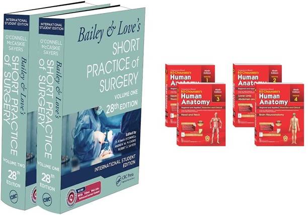 Bailey & Love's Short Practice Of Surgery 28th International Student's Edition (Set Volume 1 & 2) & B D CHAURASIA'S HUMAN ANATOMY 9th Ed, Set (PB - 2023)