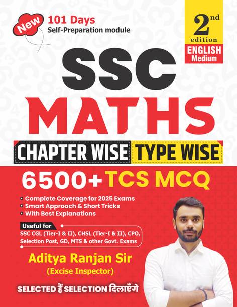 Aditya Ranjan Sir |SSC MATHS 6500+| Chapter-Wise & TYPE -WISE | English Medium| 2nd Edition| With Detailed Explanation & Short Tricks ( Paperback, Aditya Ranjan Sir, English Medium)