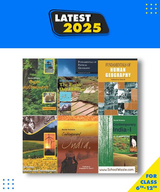 NCERT Geography Books Set Class 6 To 12 English Medium -Binded Books Hardcover, NCERT|New Latest Edition For 2025-2026