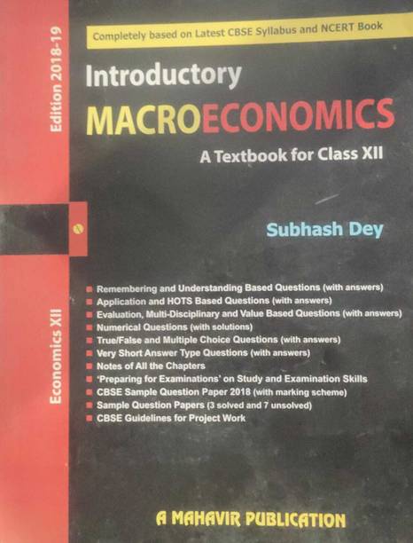 Introductory MacroEconomics A Textbook For Class XII