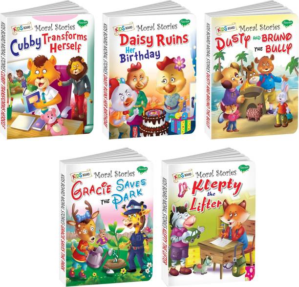 Jolly Board Books | Pack Of 5 Books | Board Book Moral Stories (V1) | Super Jumbo Combo For Collecters And Library Moral Story Books