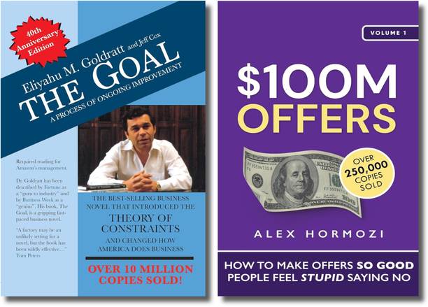 Self Help Books Collection, The Goal: A Process Of Ongoing Improvement, $100M Offers: How To Make Offers So Good People Feel Stupid Saying No, Eliyahu M. Goldratt, Jeff Cox, Alex Hormozi, Paperback, E