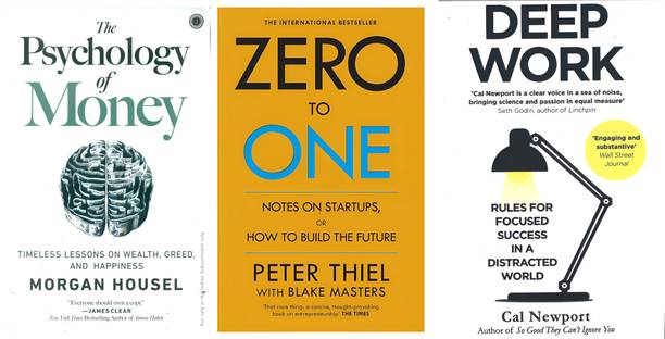 Psychology Of Money + Zero To One + Deep Work ( 3 Best Combo Books)