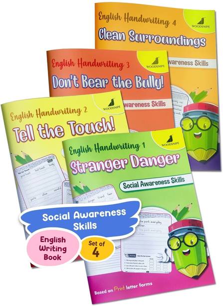 English Handwriting Practice | Normal Font | English Writing Books | Story Writing For Kids | Develop Social Awareness Skills In Children | Activities - Join The Dots, Line Tracing, Maze | Set Of 4