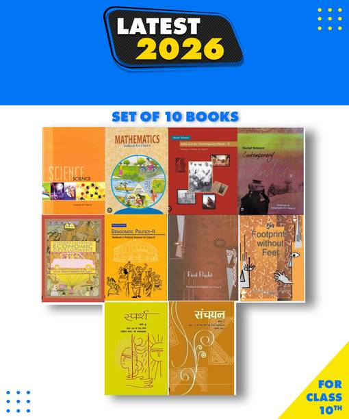 Ncert Books Set Class 10 Maths, Science , History, Political,Geography,Economics,English,Hindi -B Complete Book Set For Class 10th Set Of 10 Books Paperback, Ncert|New Latest Edition For 2025-2026